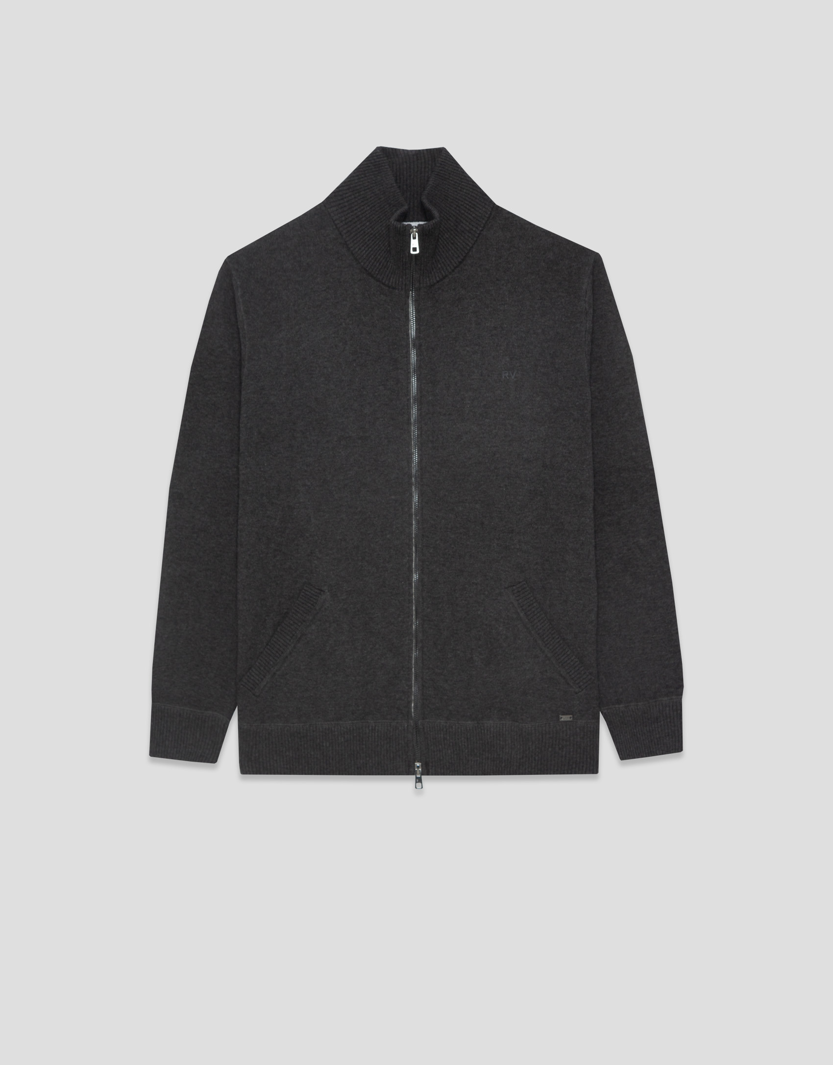Charcoal gray smooth zipper jacket - Hombre | Roberto Verino