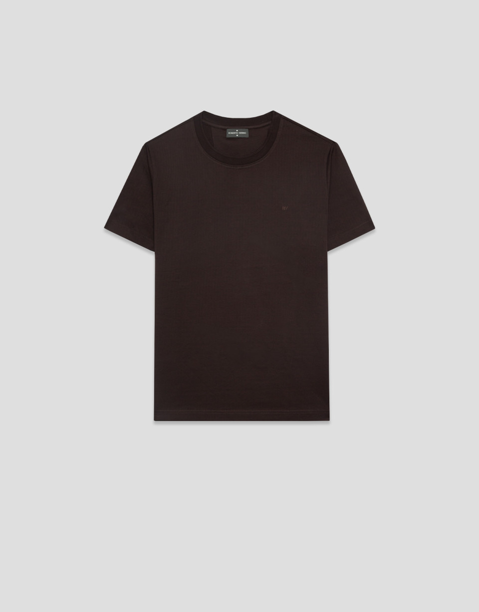 Camiseta jacquard marrón - Hombre - OI2026 | Roberto Verino