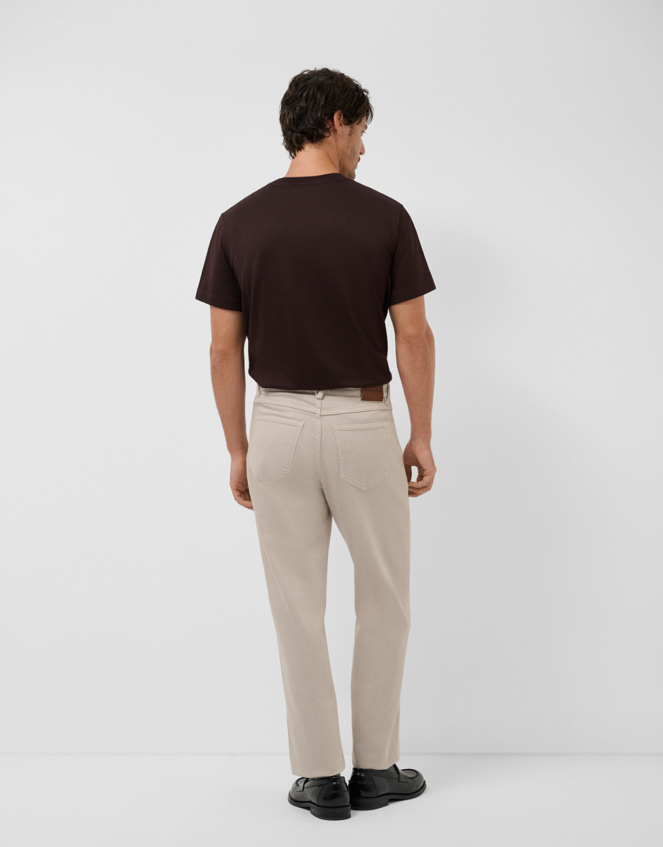 Brown jacquard t-shirt - Hombre - AW2026 | Roberto Verino