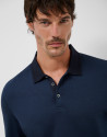 Polo manga larga jacquard tonos azules - Hombre | Roberto Verino