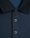 Blue jacquard long sleeve polo shirt - Hombre | Roberto Verino