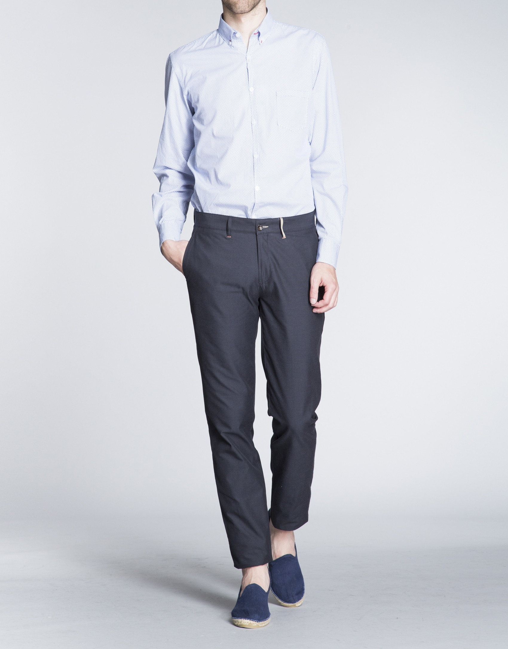 Navy blue light cotton sports pants