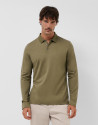 Polo manga larga jacquard tonos oliva - Hombre | Roberto Verino
