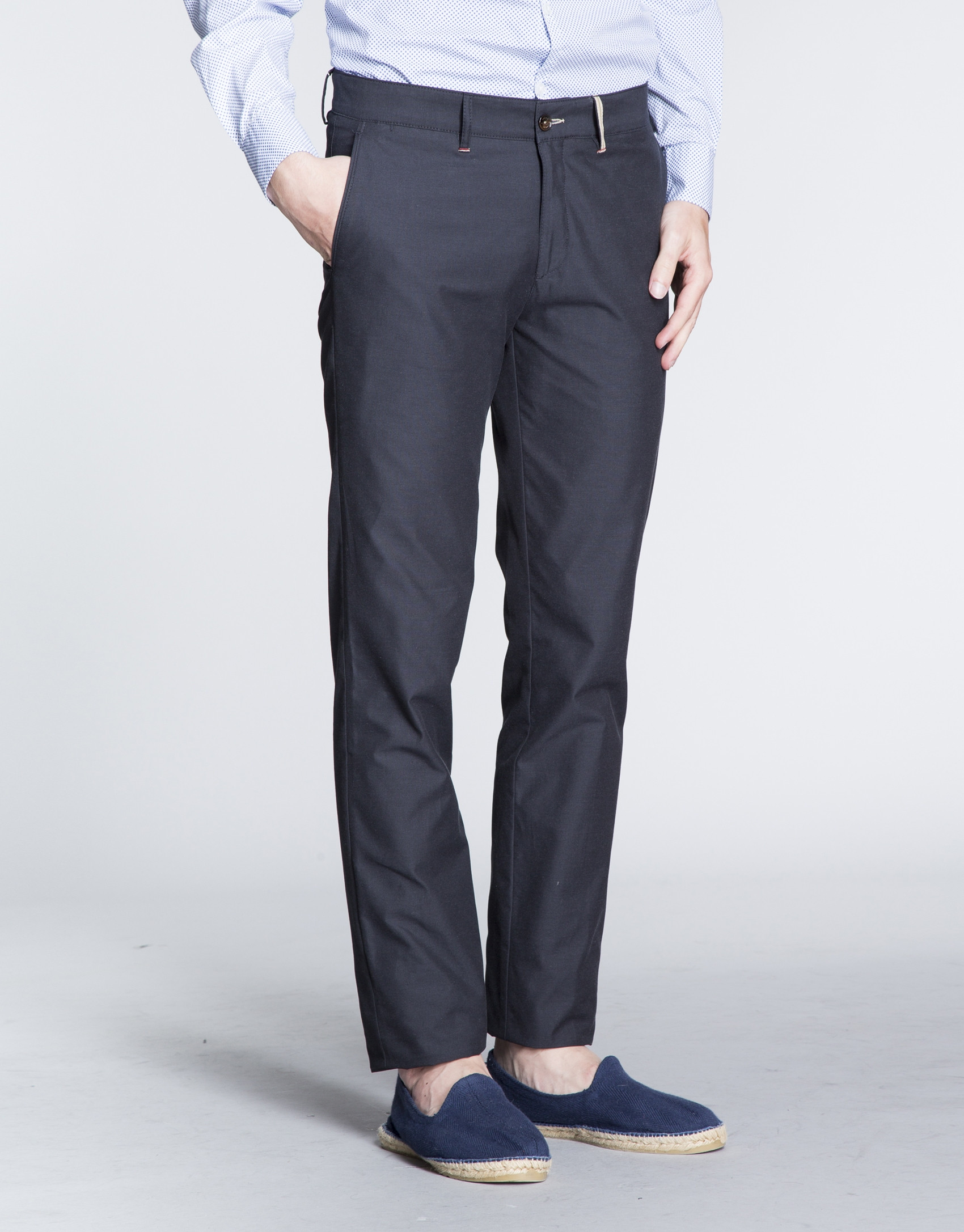 Navy blue light cotton sports pants