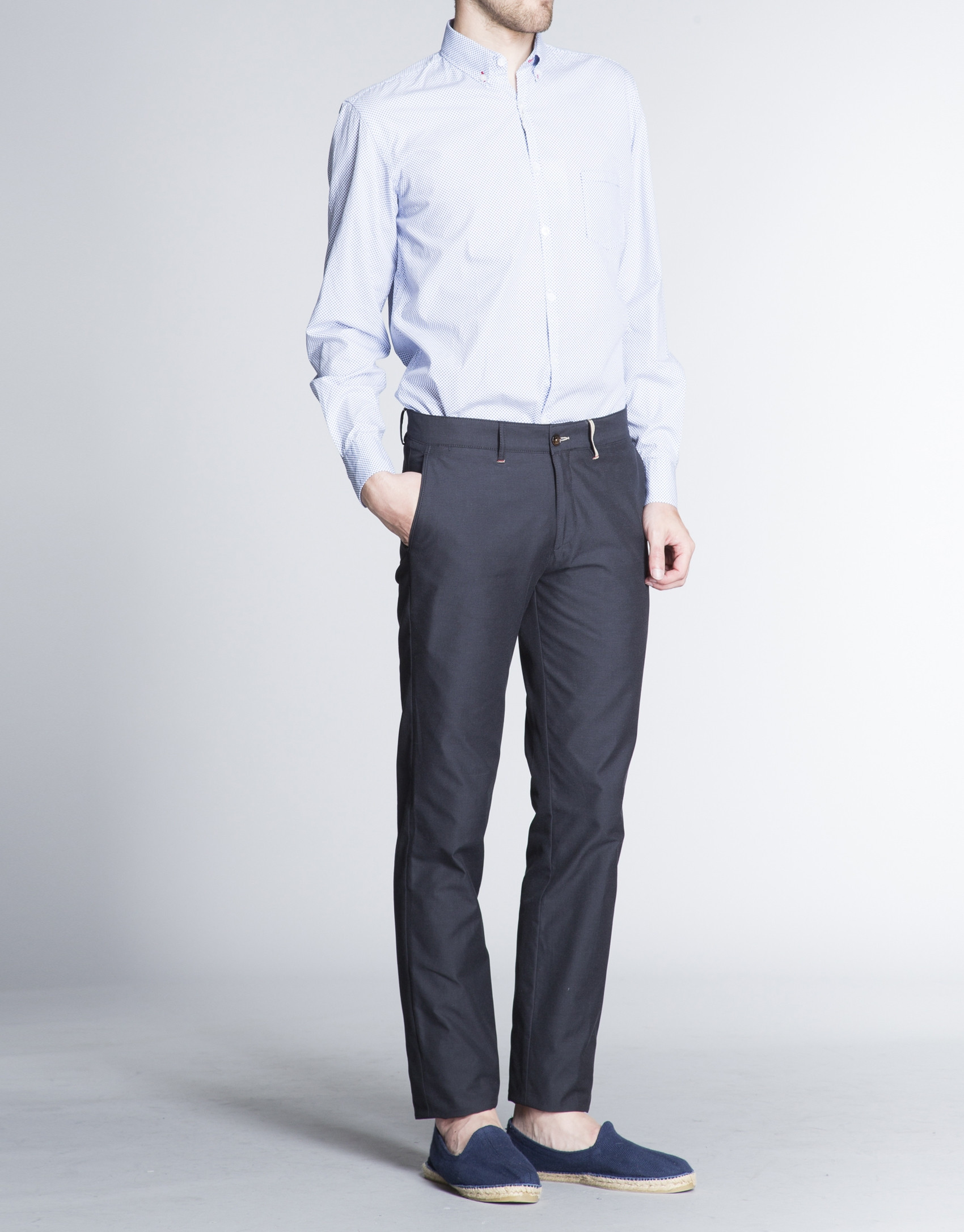 Navy blue light cotton sports pants