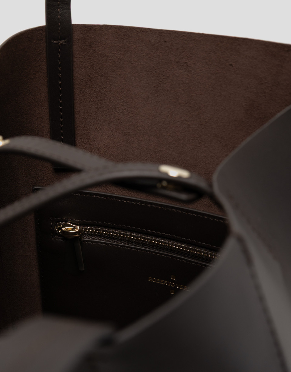 Bolso shopper Megan Midi piel marrón - Mujer | Roberto Verino