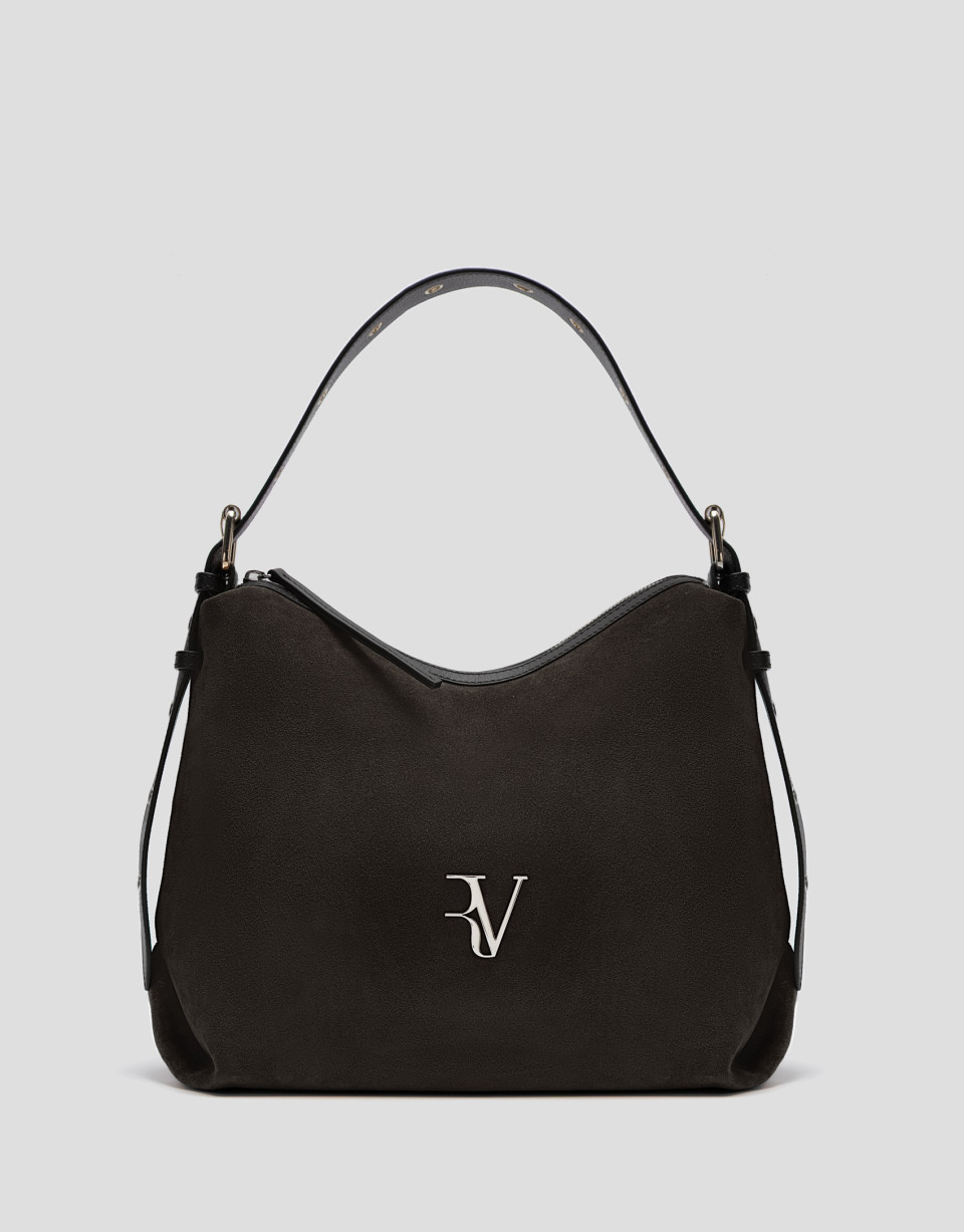 Bolso de hombro hobo Margot serraje marrón | Roberto Verino