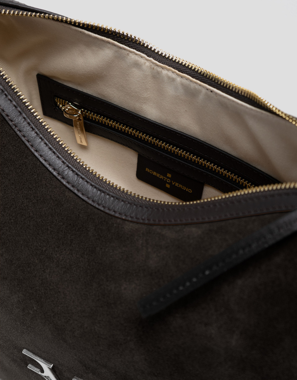 Margot brown suede hobo shoulder bag - Mujer | Roberto Verino