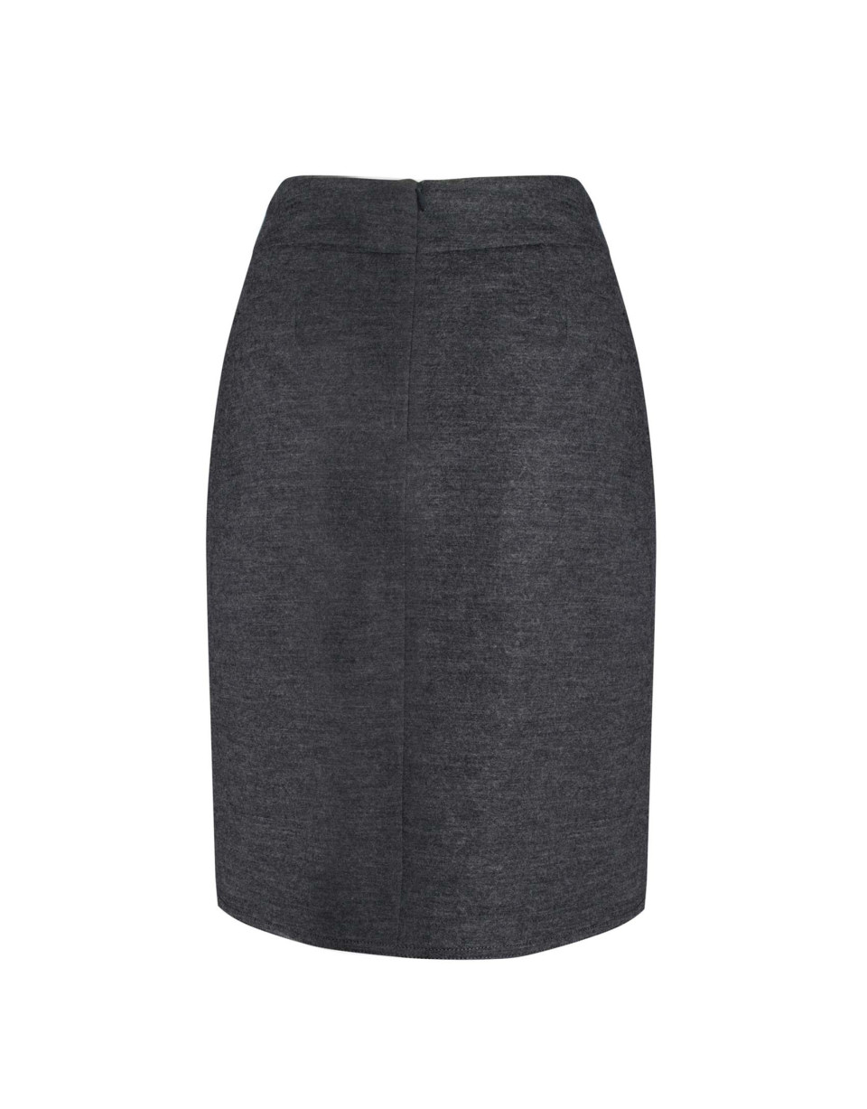 Falda gris jacquard burdeos