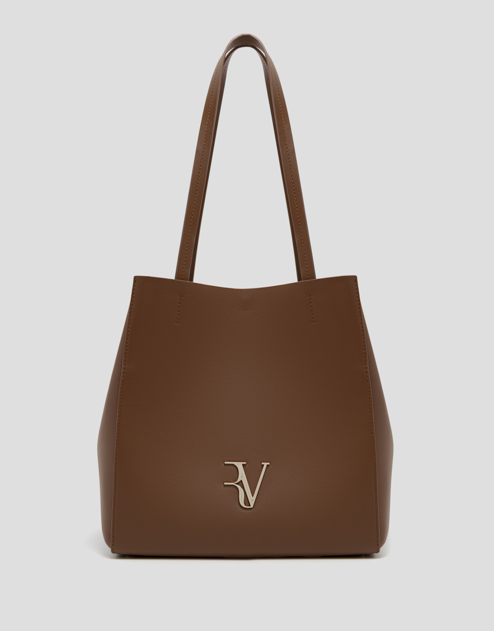 Bruna Tote Maxi brown leather bag - Mujer | Roberto Verino
