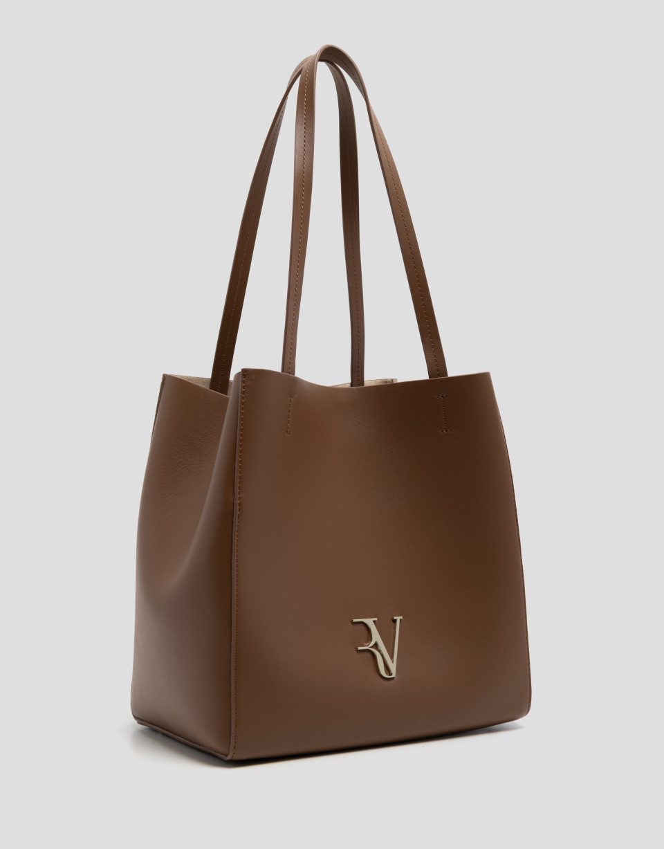 Bolso Bruna Tote Maxi piel marrón - Mujer | Roberto Verino
