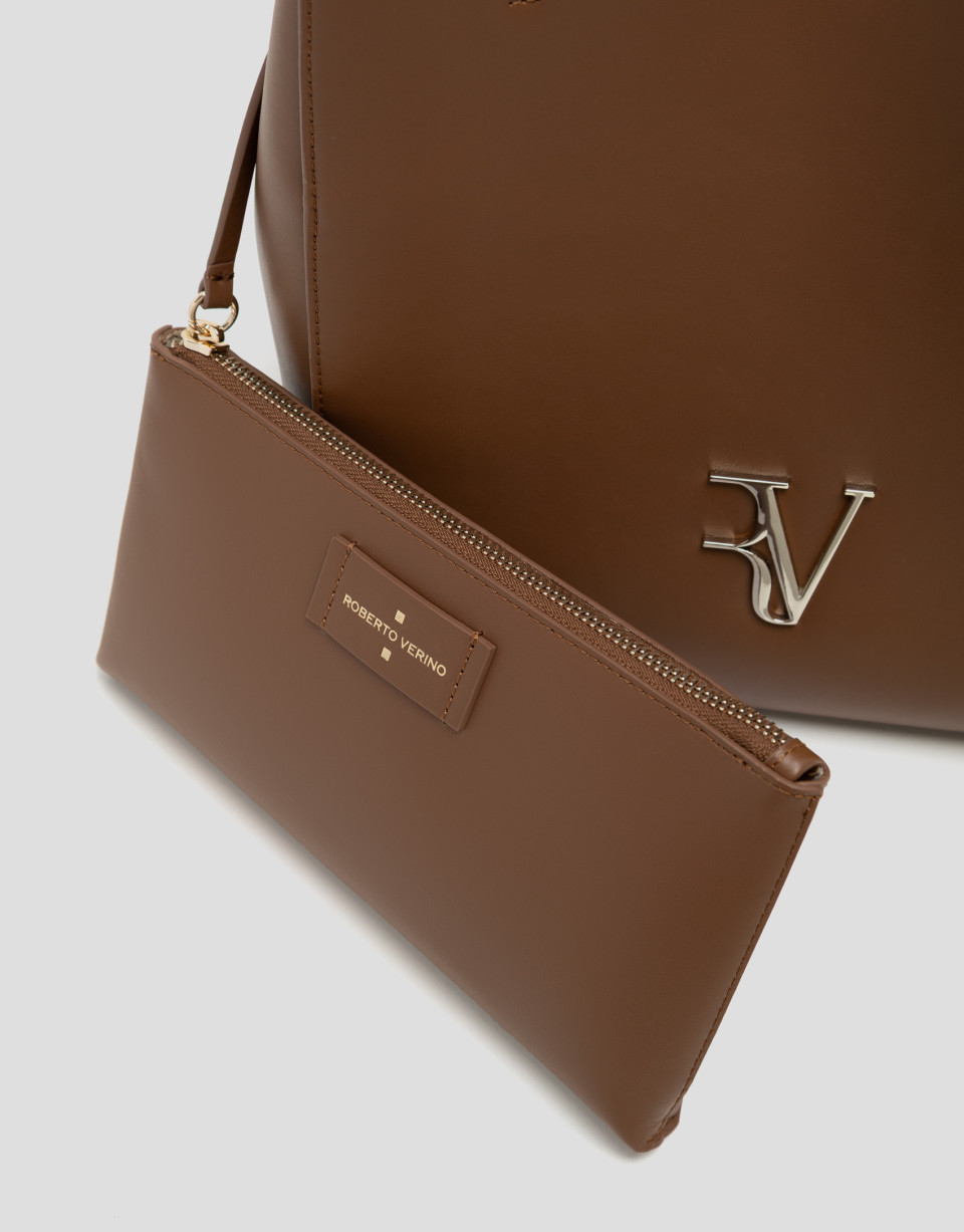 Bruna Tote Maxi brown leather bag - Mujer | Roberto Verino
