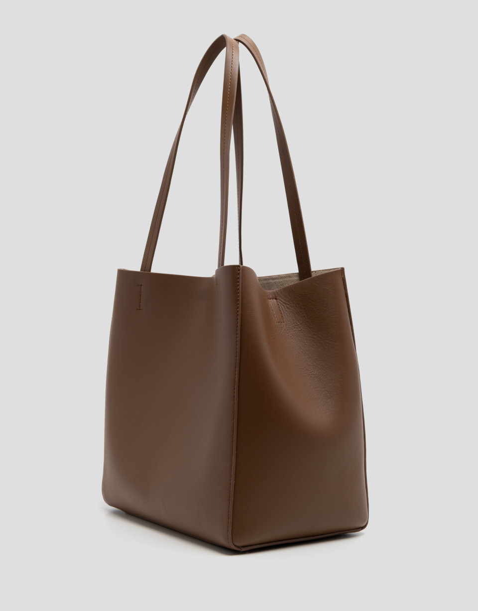 Bolso Bruna Tote Maxi piel marrón - Mujer | Roberto Verino