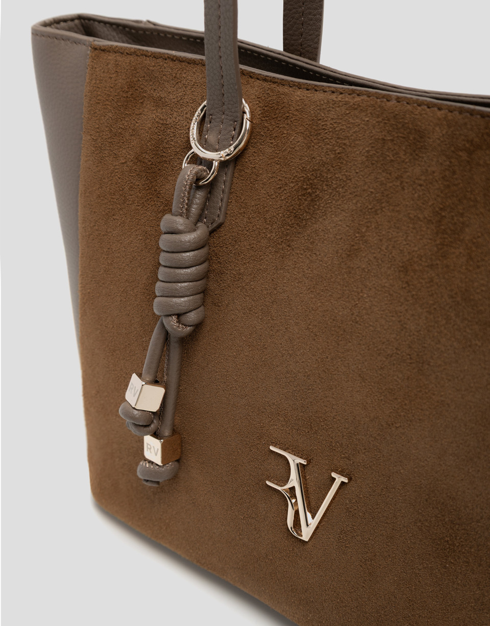 María Maxi Shopper leather and camel suede ... | Roberto Verino