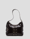 Margot Metal Midi brown crackled leather ... | Roberto Verino