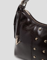 Margot Metal Midi brown crackled leather ... | Roberto Verino