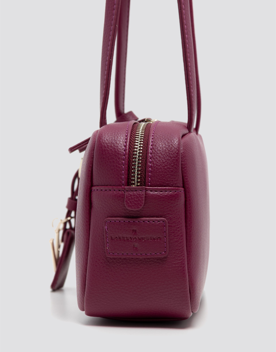 Bolso de hombro Loles Mini piel color ciruela | Roberto Verino