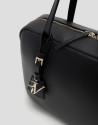 Loles Maxi black leather shoulder bag - Mujer | Roberto Verino