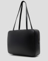 Loles Maxi black leather shoulder bag - Mujer | Roberto Verino