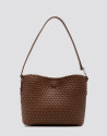 Bolso de hombro Elisa Midi piel trenzada cámel | Roberto Verino