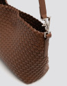 Elisa Midi camel braided leather shoulder bag | Roberto Verino