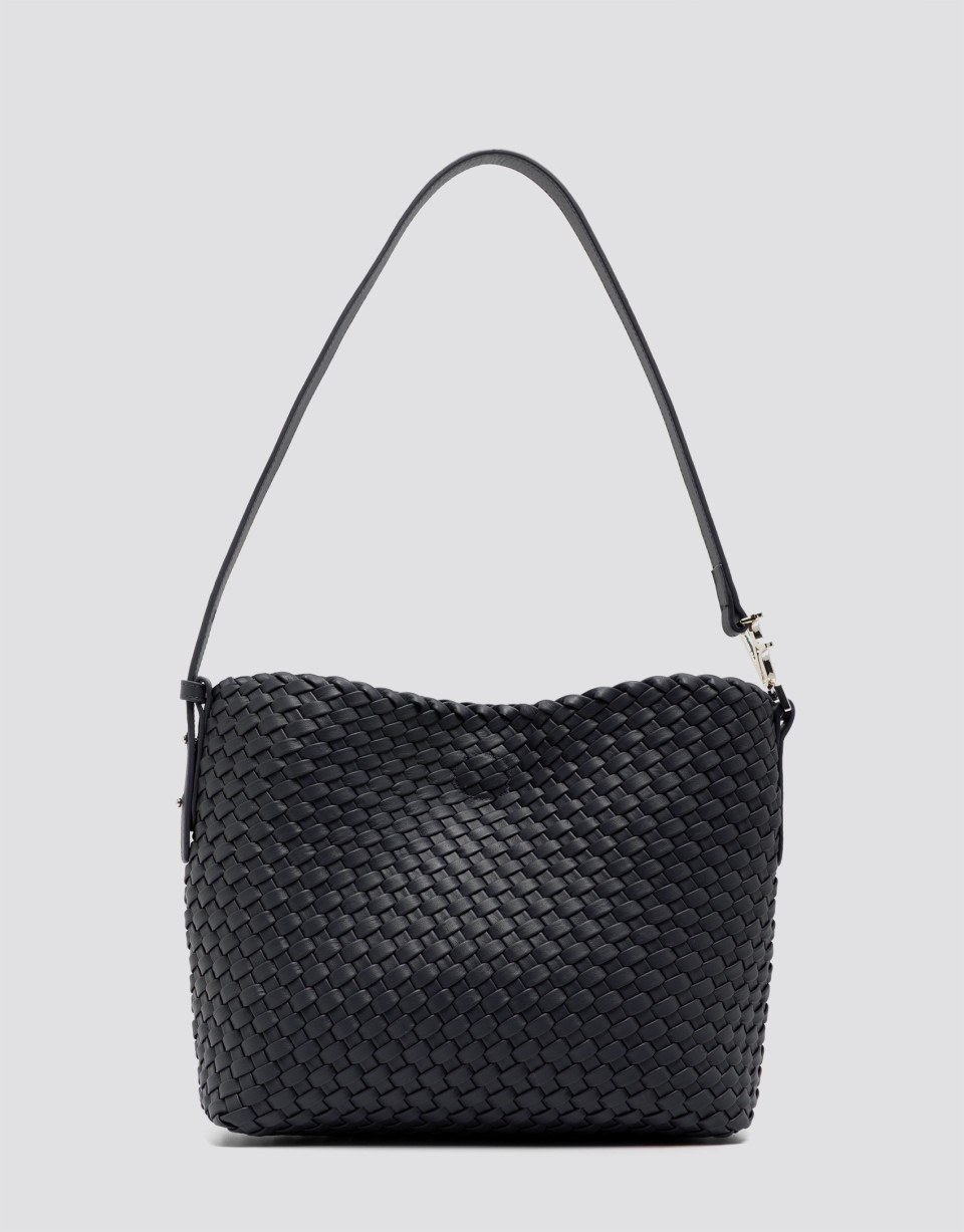 Elisa Midi midnight blue braided leather ... | Roberto Verino