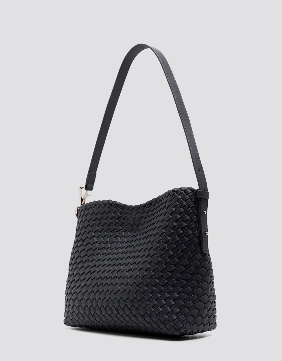 Elisa Midi midnight blue braided leather ... | Roberto Verino