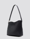 Elisa Midi midnight blue braided leather ... | Roberto Verino