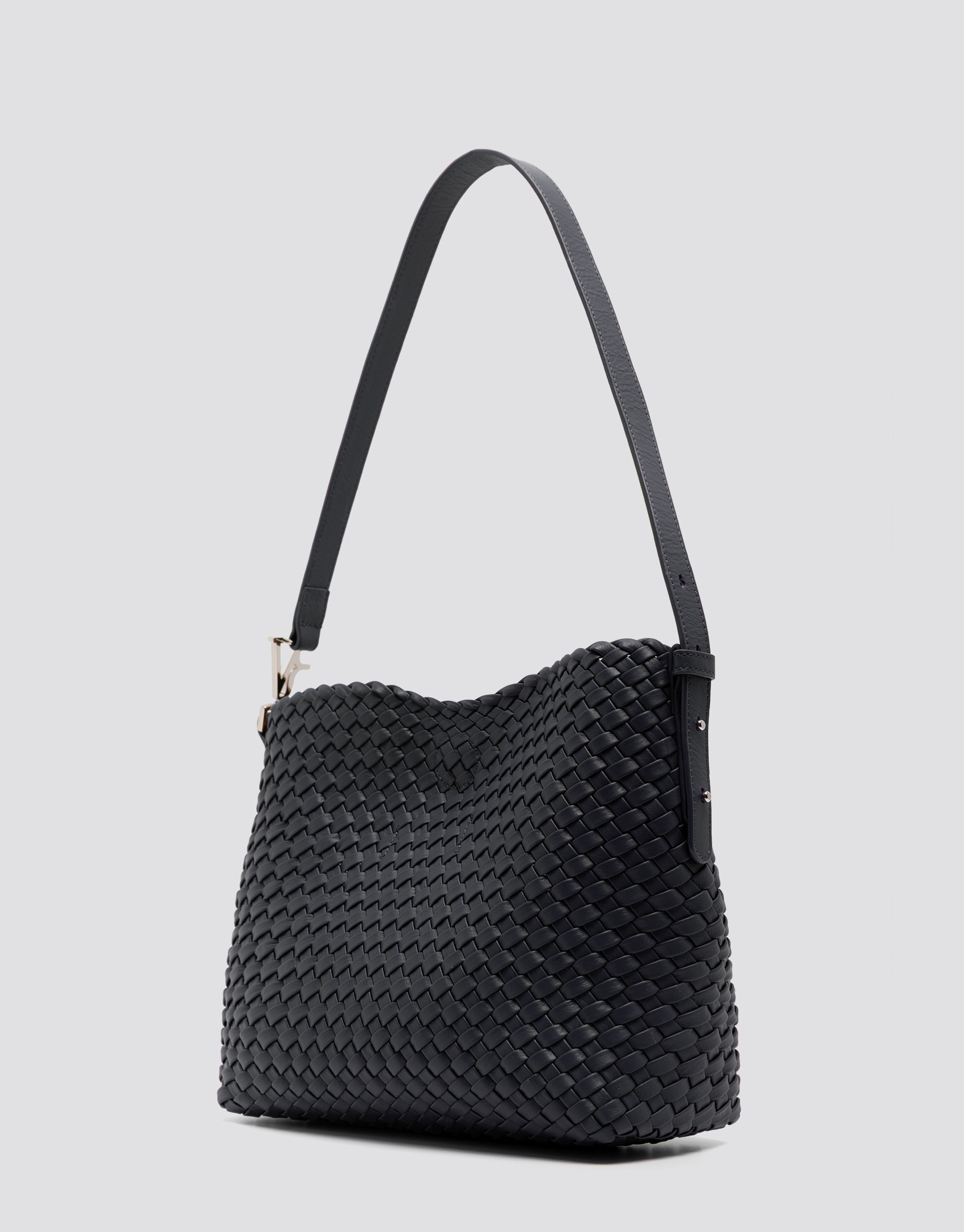 Elisa Midi midnight blue braided leather ... | Roberto Verino