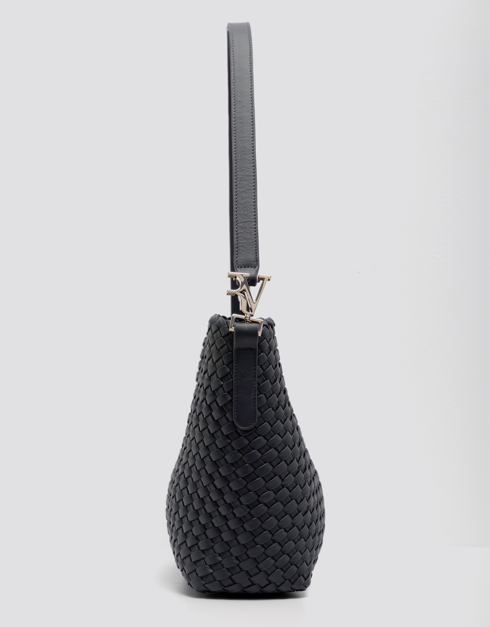 Elisa Midi midnight blue braided leather ... | Roberto Verino