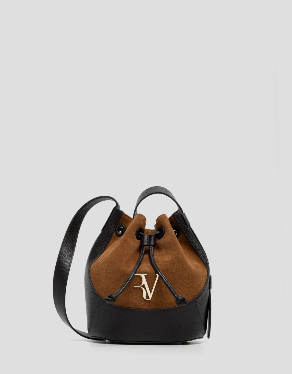Brandy Iera Bucket leather and suede shoulder... | Roberto Verino