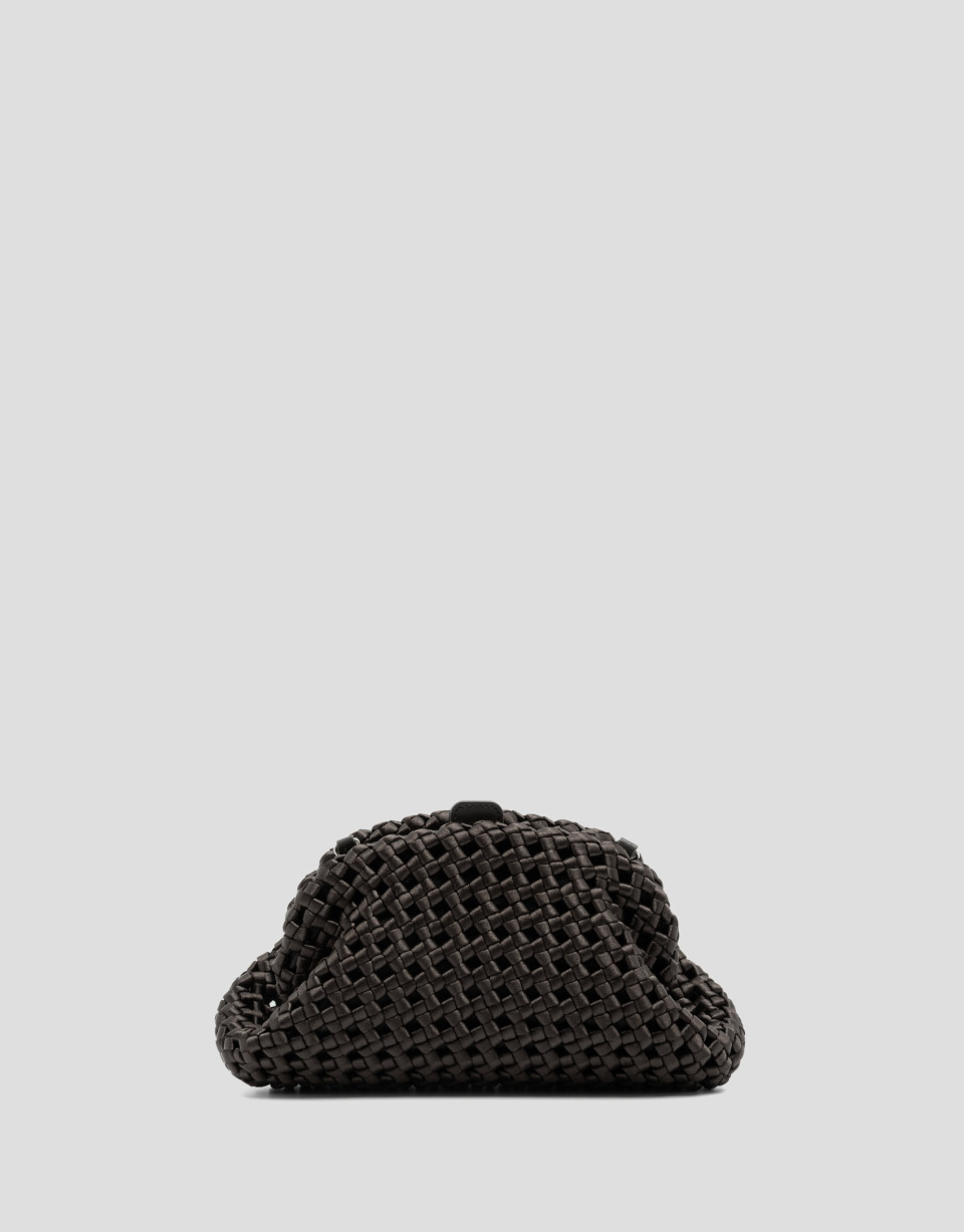 Bolso Uma clutch tejido entrelazado marrón | Roberto Verino