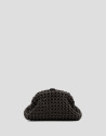 Uma brown interwoven woven clutch bag - Mujer | Roberto Verino
