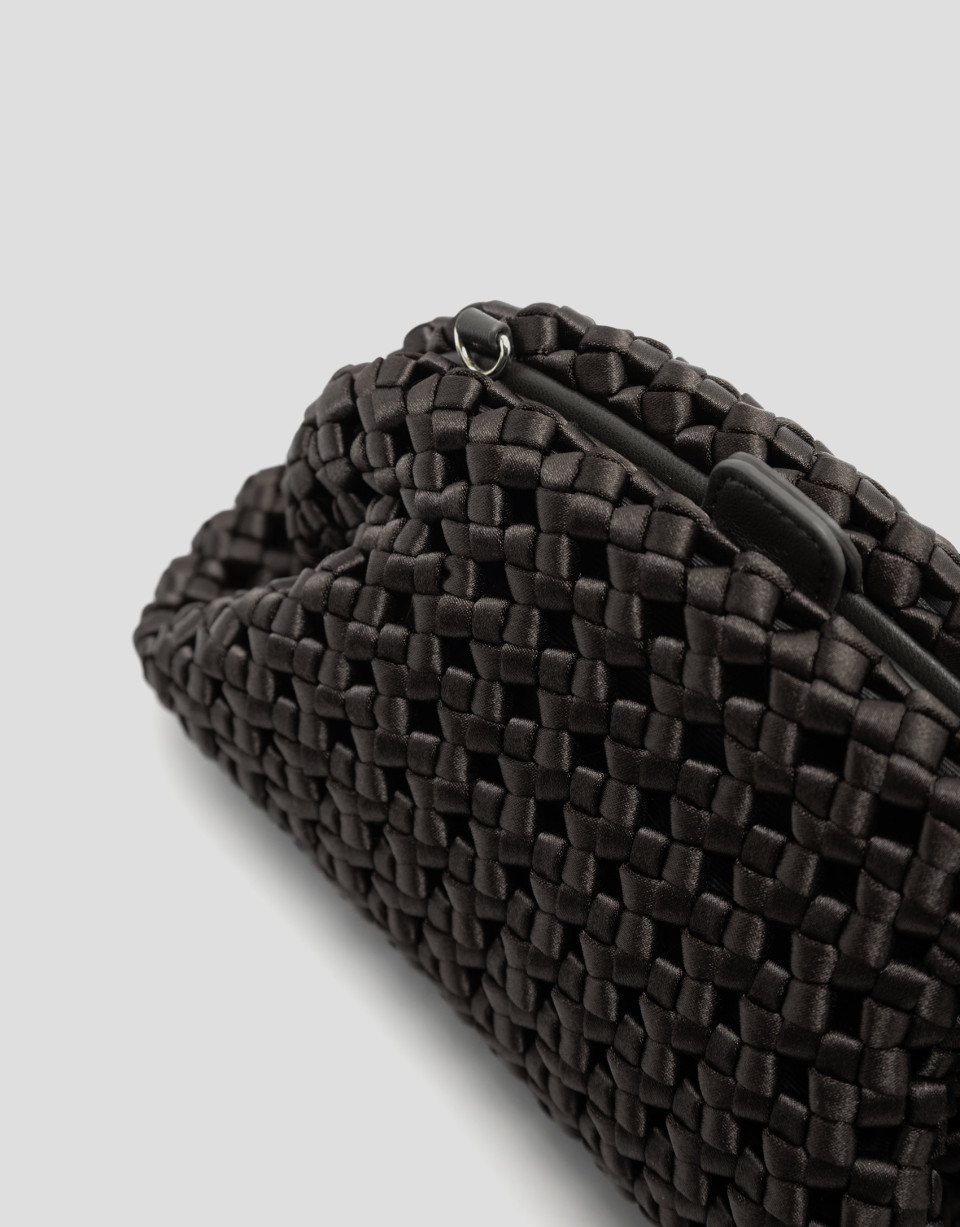 Bolso Uma clutch tejido entrelazado marrón | Roberto Verino