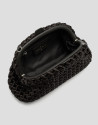 Uma brown interwoven woven clutch bag - Mujer | Roberto Verino