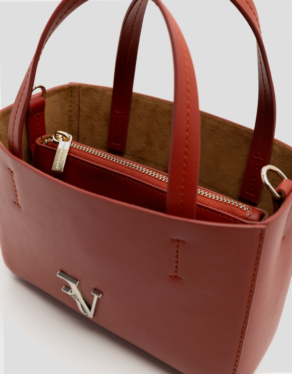 Bruna Shopper mini dark red leather bag - Mujer | Roberto Verino