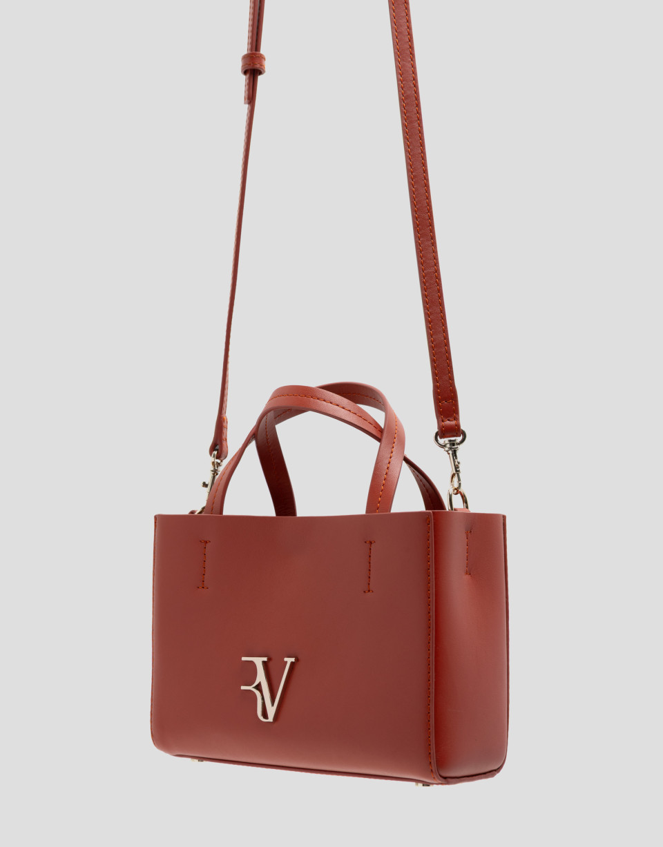 Bolso Bruna Shopper mini piel rojo oscuro | Roberto Verino