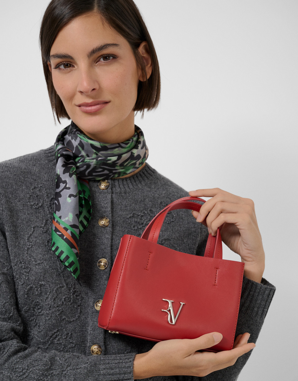 Bruna Shopper mini dark red leather bag - Mujer | Roberto Verino