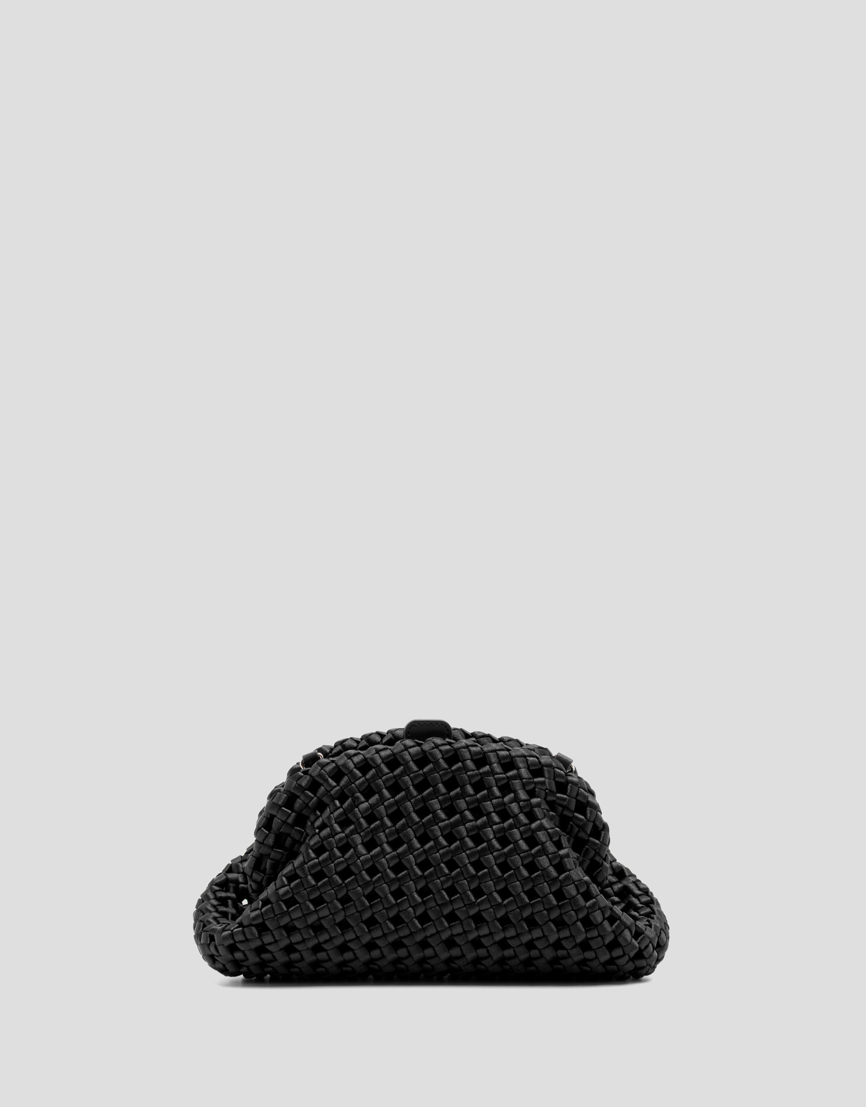 Uma black interwoven woven clutch bag - Mujer | Roberto Verino