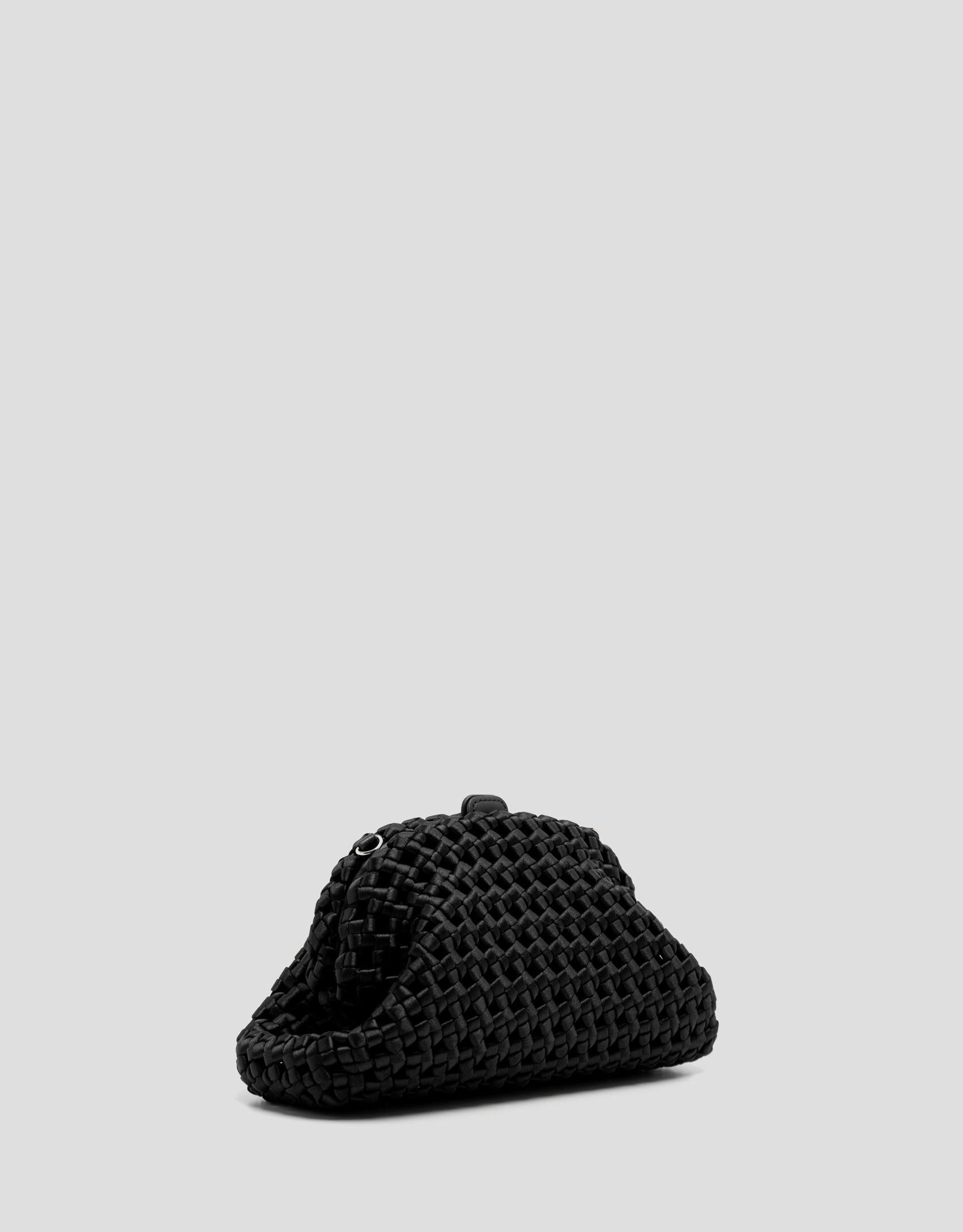 Uma black interwoven woven clutch bag - Mujer | Roberto Verino