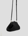Uma black interwoven woven clutch bag - Mujer | Roberto Verino