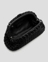 Uma black interwoven woven clutch bag - Mujer | Roberto Verino