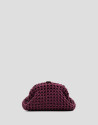 Uma burgundy interwoven fabric clutch bag | Roberto Verino