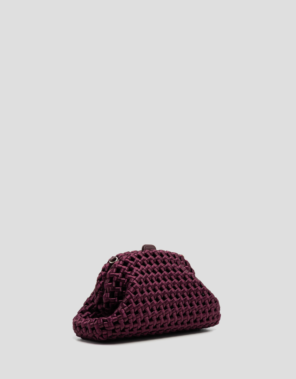 Bolso Uma clutch tejido entrelazado burdeos | Roberto Verino