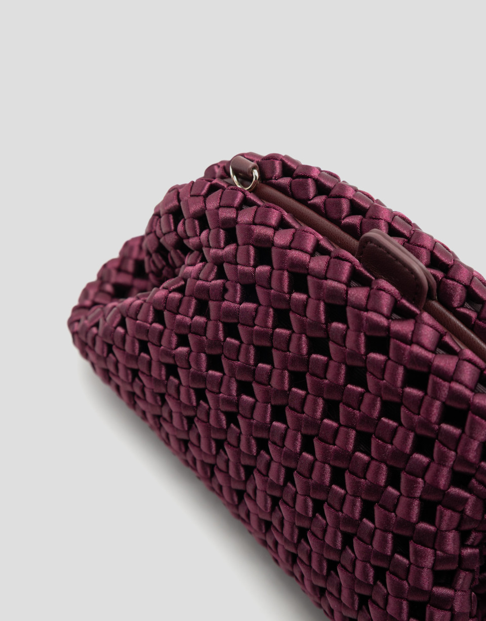 Bolso Uma clutch tejido entrelazado burdeos | Roberto Verino