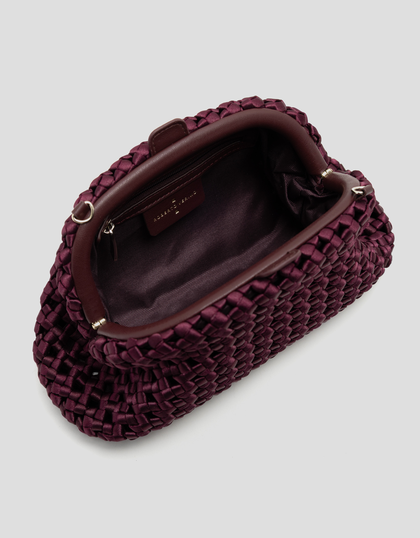 Bolso Uma clutch tejido entrelazado burdeos | Roberto Verino