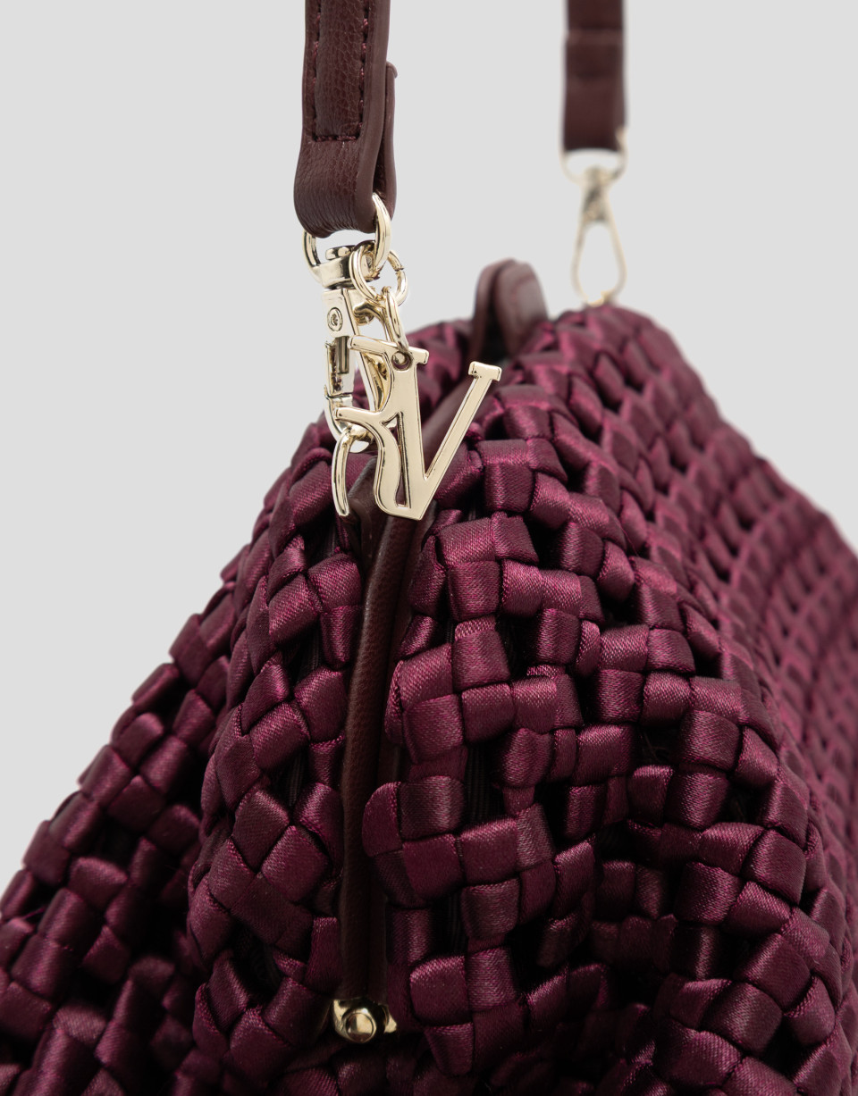 Bolso Uma clutch tejido entrelazado burdeos | Roberto Verino