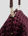Uma burgundy interwoven fabric clutch bag | Roberto Verino
