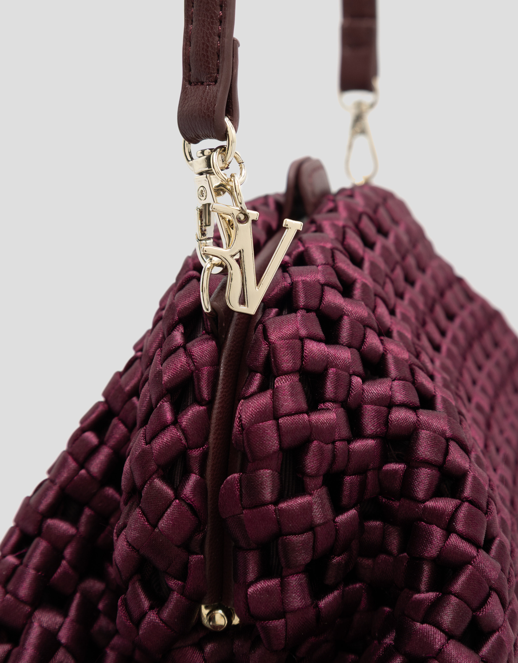 Bolso Uma clutch tejido entrelazado burdeos | Roberto Verino