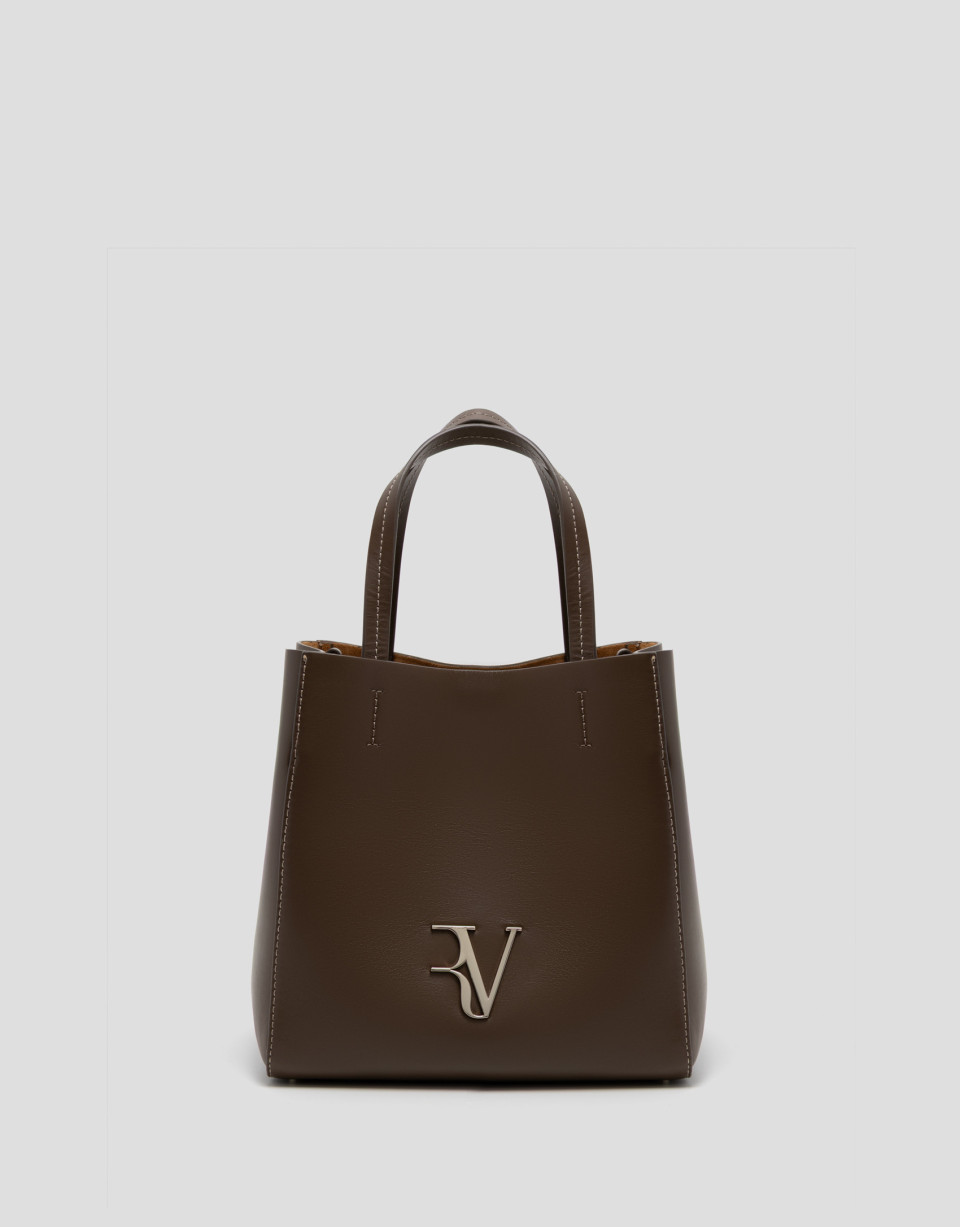 Bolso Bruna Tote Midi piel marrón verdoso | Roberto Verino